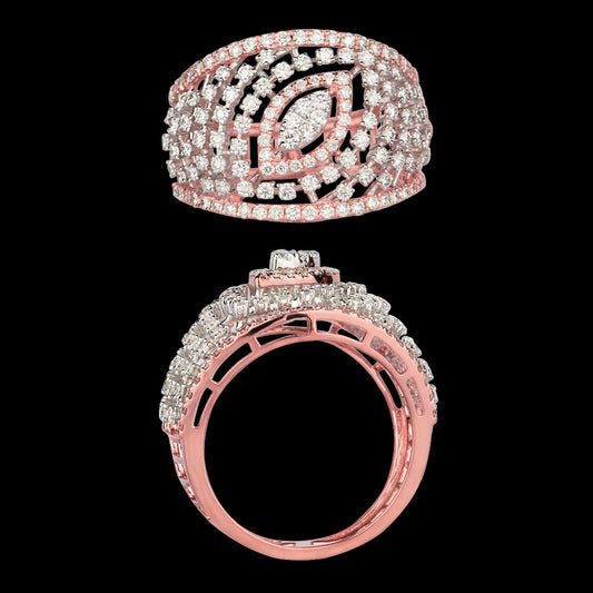14K Two Tone Gold Diamond Ring - 1.21ct VVS-VS-GH