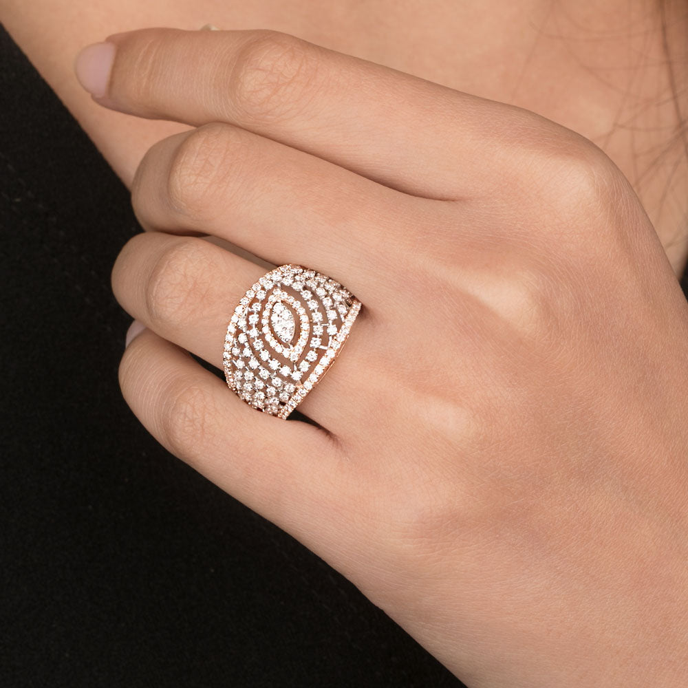 14K Two Tone Gold Diamond Ring - 1.21ct VVS-VS-GH