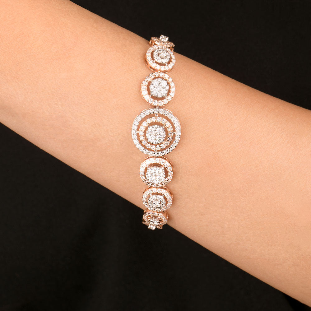 14K Two Tone Gold Diamond Bracelet - 3.85ct VVS-VS-GH