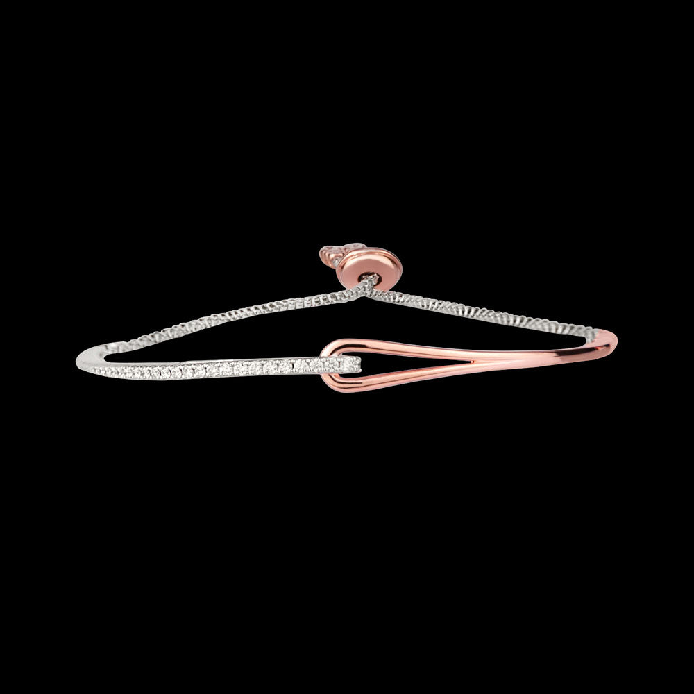 14K Two Tone Gold Diamond Bracelet - 0.57ct VVS-VS-GH