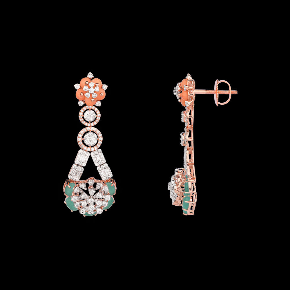 18K Two Tone Gold Diamond Jewellery - 3.861ct VS-SI-FG with Colour Stones