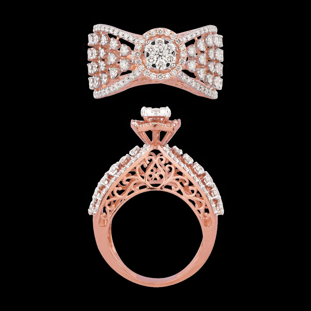 18K Two Tone Gold Diamond Ring - 1.493ct VVS-VS-HI
