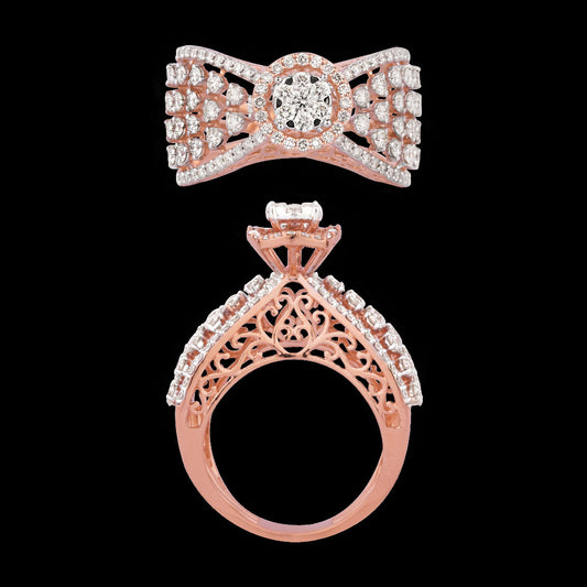 18K Two Tone Gold Diamond Ring - 1.493ct VVS-VS-HI