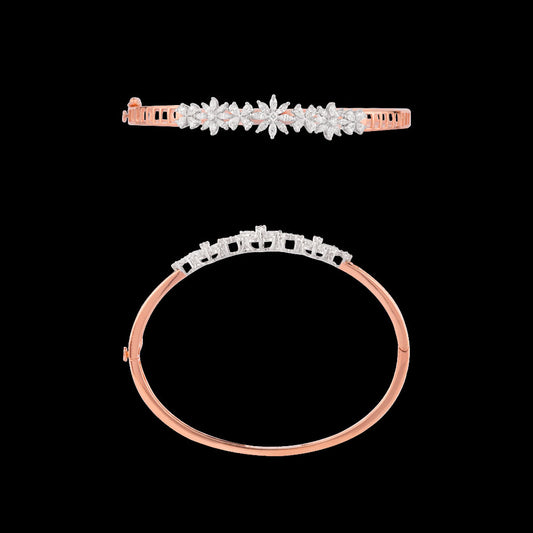 18K Two Tone Gold Diamond Kada - 1.161ct VVS-EF