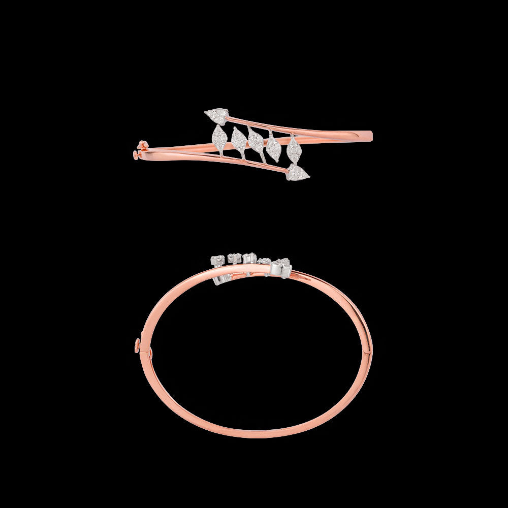 18K Two Tone Gold Diamond Kada - 0.846ct VVS-EF