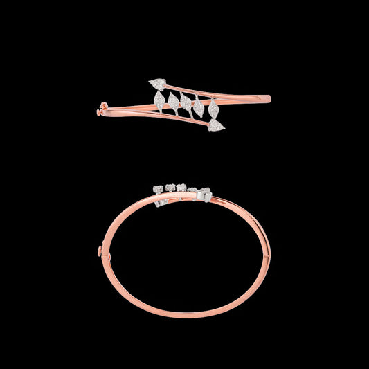 18K Two Tone Gold Diamond Kada - 0.846ct VVS-EF