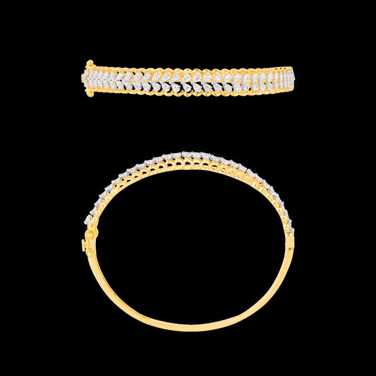 18K Two Tone Gold Diamond Kada - 2.11ct VVS-EF