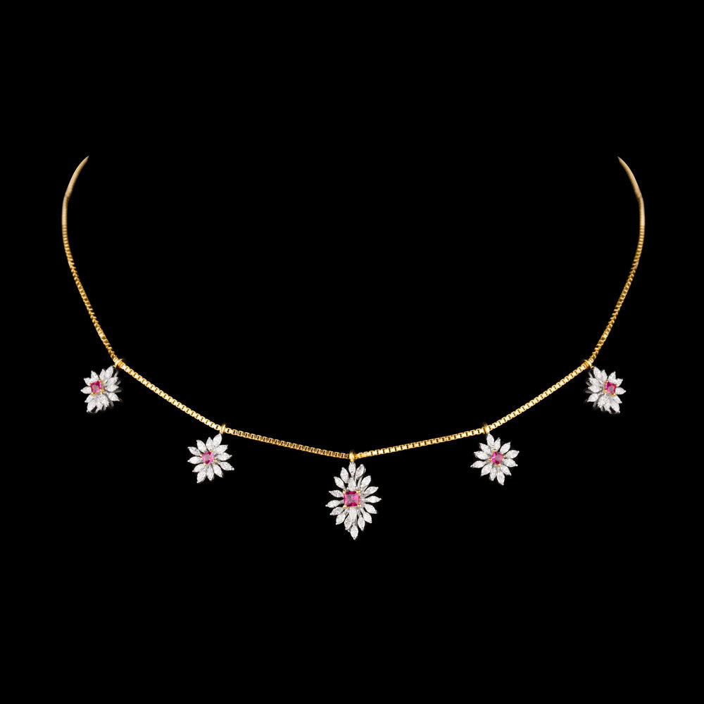18K Rose Gold Diamond Jewellery - 2.177ct VVS-EF with Colour Stones
