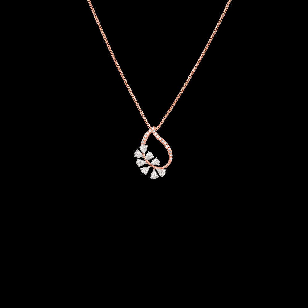 18K Two Tone Gold Diamond Pendant - 0.456ct VVS-EF