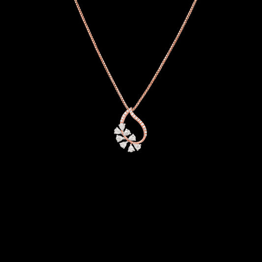 18K Two Tone Gold Diamond Pendant - 0.456ct VVS-EF