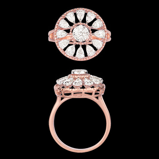 18K Two Tone Gold Diamond Ring - 1.215ct VS-SI-HI