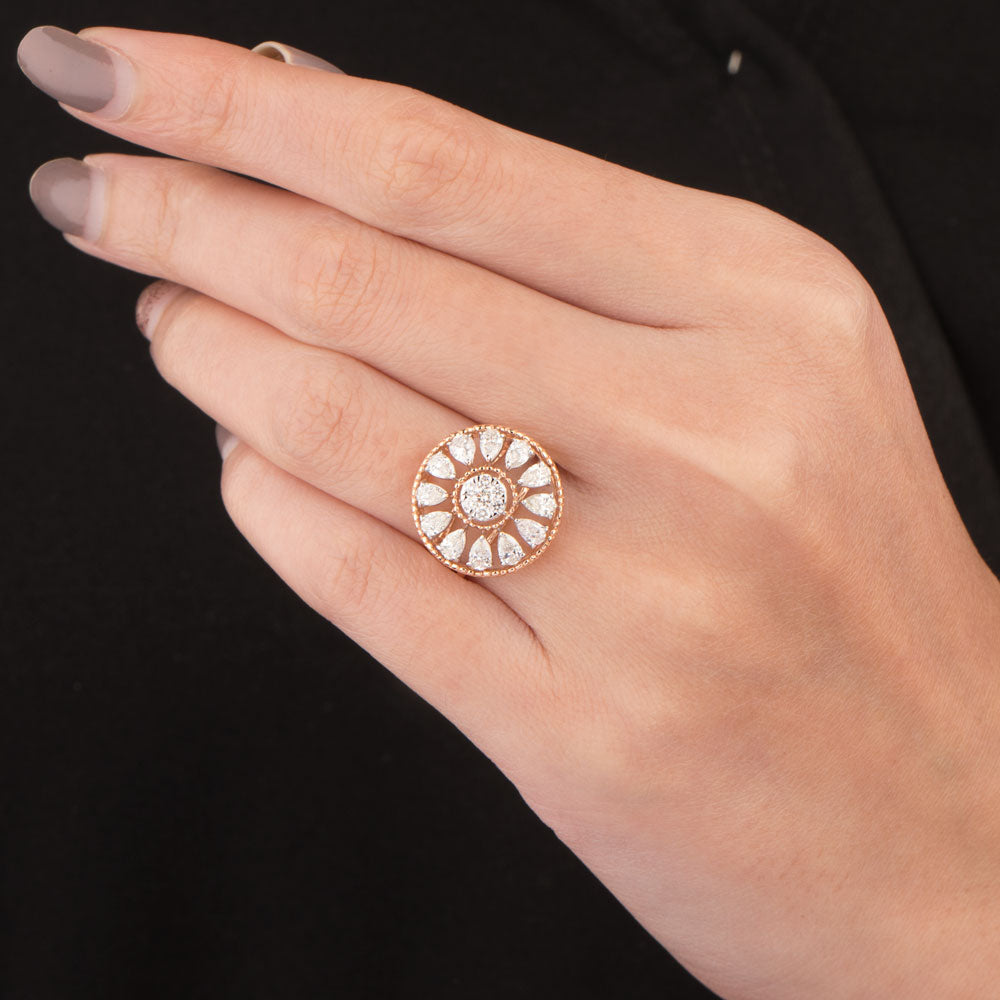 18K Two Tone Gold Diamond Ring - 1.215ct VS-SI-HI