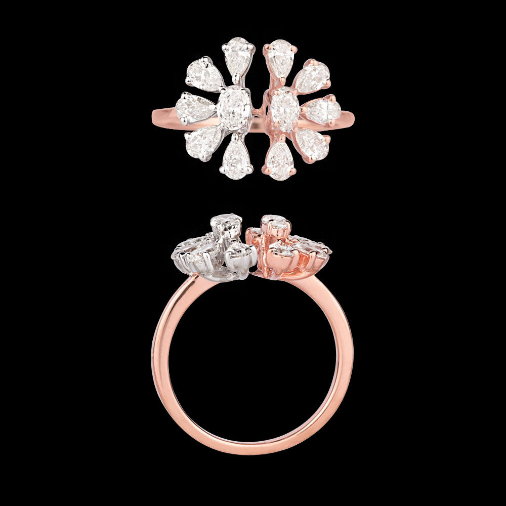 18K Two Tone Gold Diamond Ring - 1.231ct VVS-VS-HI