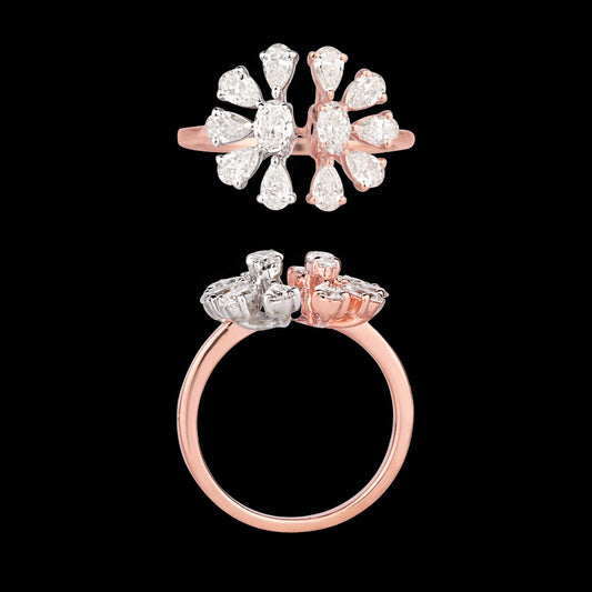 18K Two Tone Gold Diamond Ring - 1.231ct VVS-VS-HI