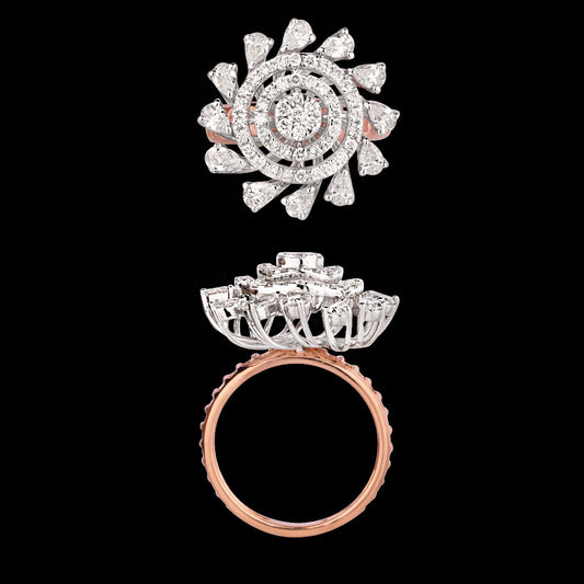 18K Two Tone Gold Diamond Ring - 1.671ct VS-SI-GH