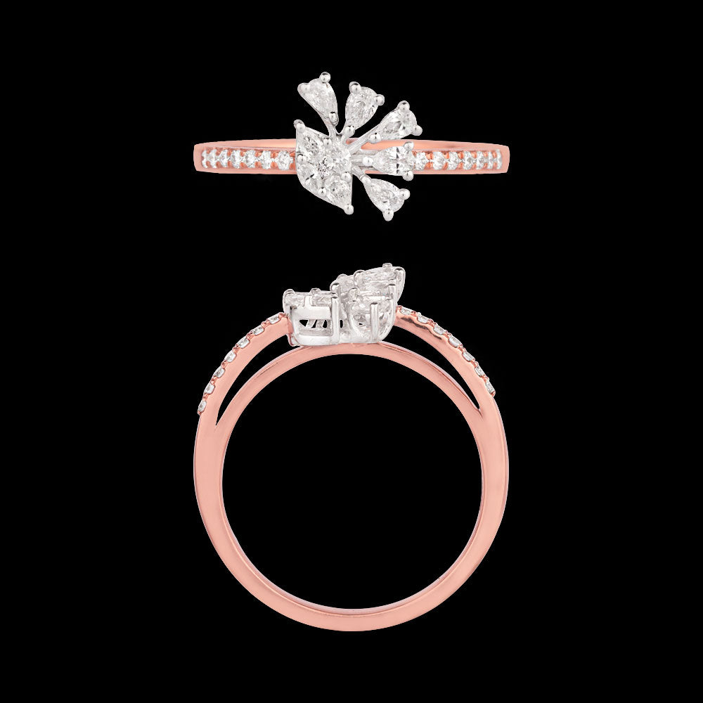18K Two Tone Gold Diamond Ring - 0.357ct VVS-EF