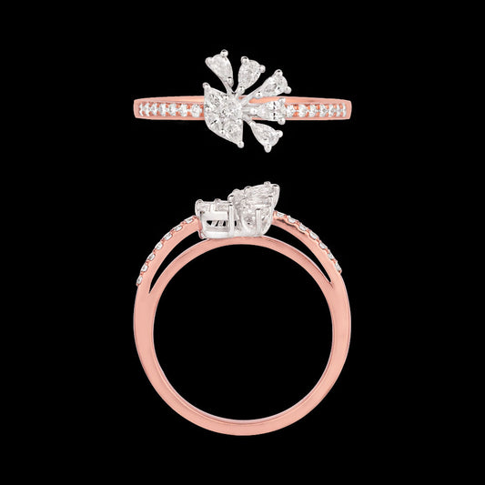 18K Two Tone Gold Diamond Ring - 0.357ct VVS-EF