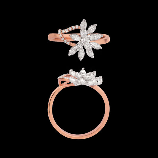 18K Two Tone Gold Diamond Ring - 0.608ct VVS-EF