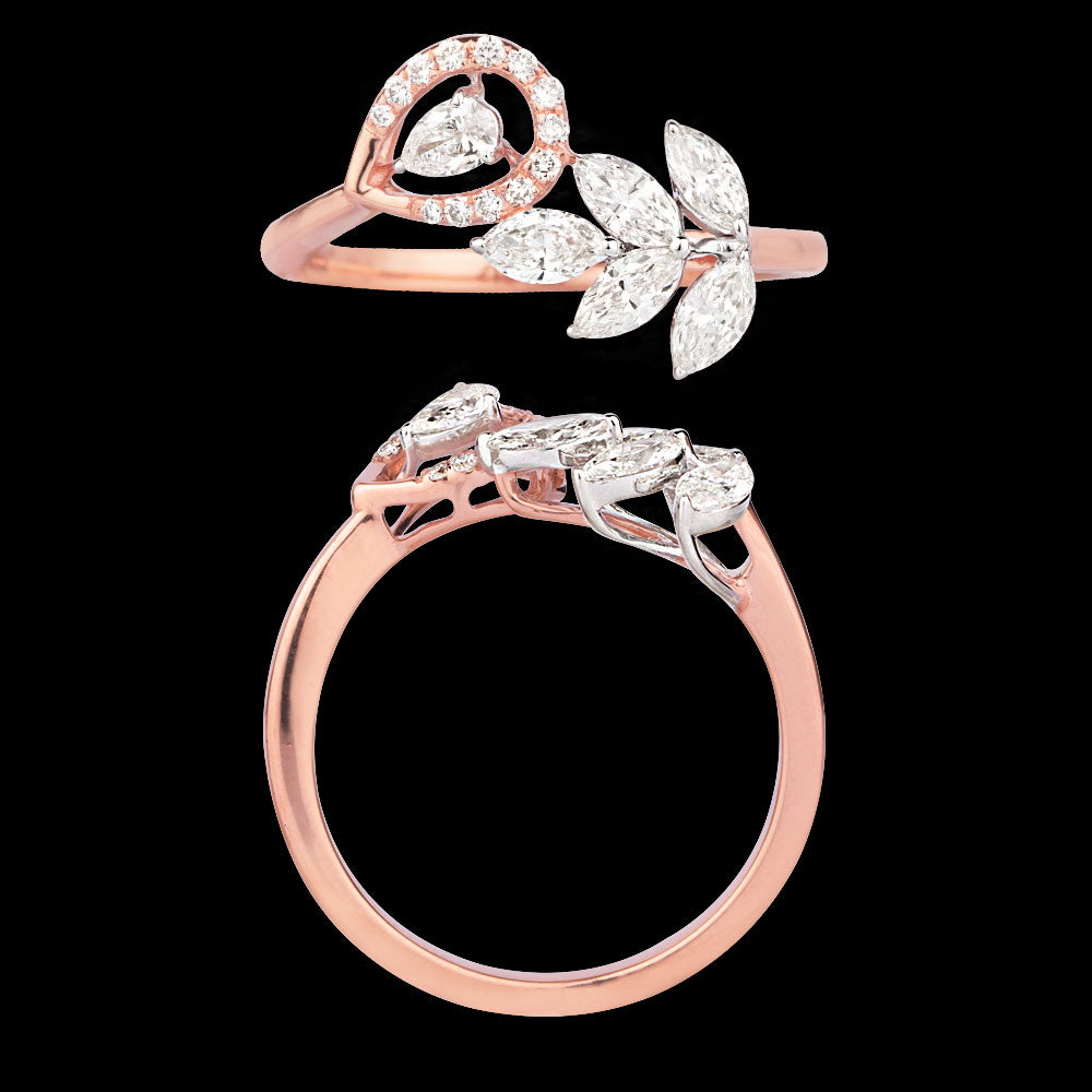 18K Two Tone Gold Diamond Ring - 0.666ct VVS-VS-GH