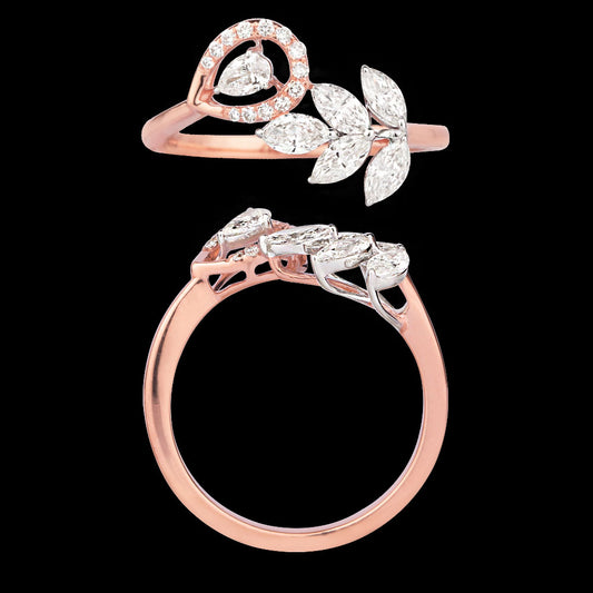 18K Two Tone Gold Diamond Ring - 0.666ct VVS-VS-GH