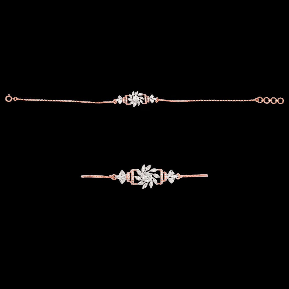 18K Two Tone Gold Diamond Bracelet - 0.842ct VVS-EF