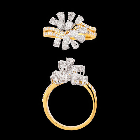 18K Two Tone Gold Diamond Ring - 1.252ct VVS-VS-EF