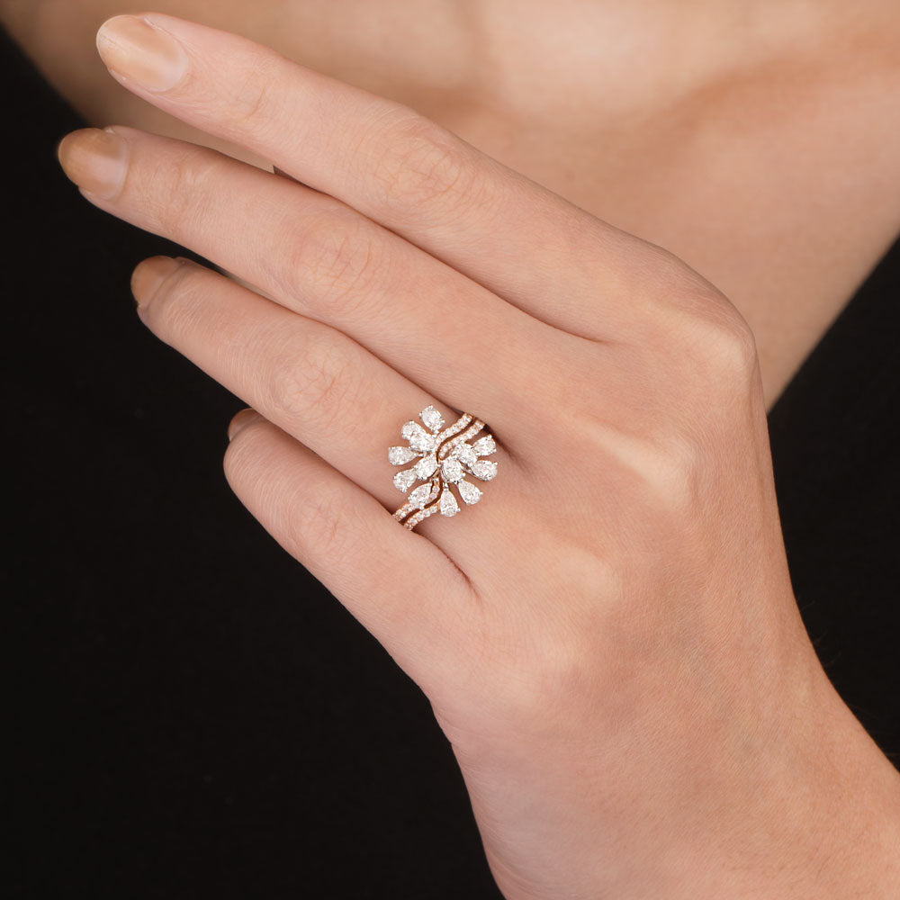 18K Two Tone Gold Diamond Ring - 1.252ct VVS-VS-EF