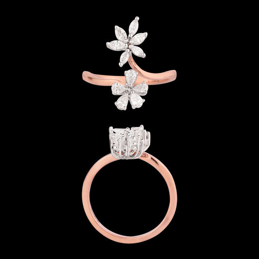 18K Two Tone Gold Diamond Ring - 0.49ct VS-SI-EF