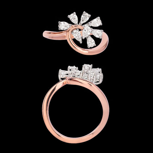 18K Two Tone Gold Diamond Ring - 0.56ct VVS-VS-EF