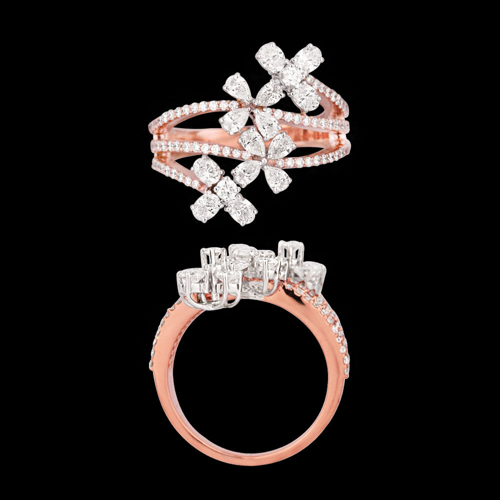 18K Two Tone Gold Diamond Ring - 1.399ct VVS-VS-EF