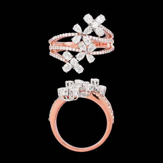 18K Two Tone Gold Diamond Ring - 1.399ct VVS-VS-EF