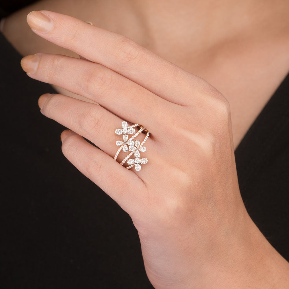 18K Two Tone Gold Diamond Ring - 1.399ct VVS-VS-EF