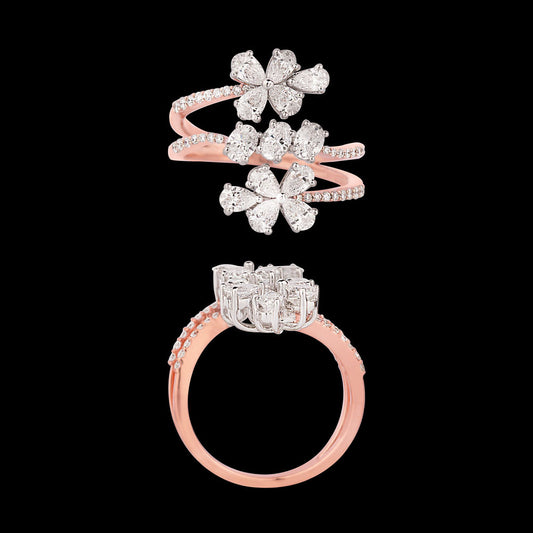 18K Two Tone Gold Diamond Ring - 1.319ct VVS-VS-EF