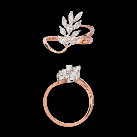 18K Two Tone Gold Diamond Ring - 0.6ct VVS-VS-FG