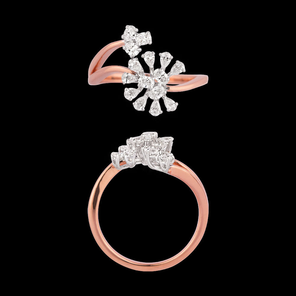 18K Two Tone Gold Diamond Ring - 0.737ct VVS-VS-GH