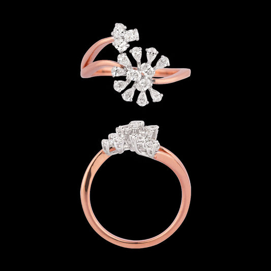 18K Two Tone Gold Diamond Ring - 0.737ct VVS-VS-GH