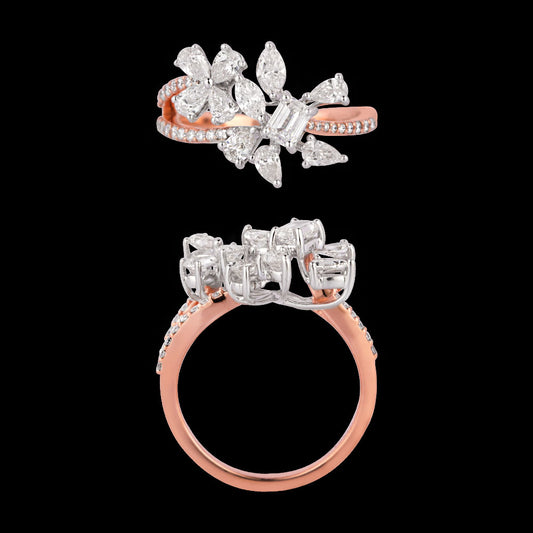 18K Two Tone Gold Diamond Ring - 1.172ct VVS-VS-GH