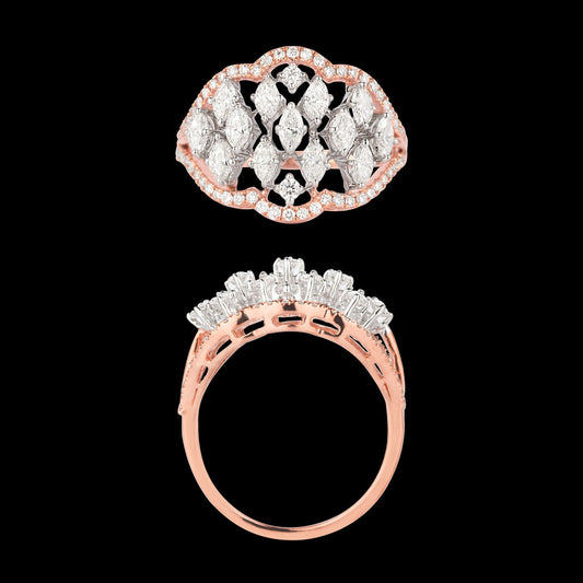 18K Two Tone Gold Diamond Ring - 1.193ct VS-SI-FG