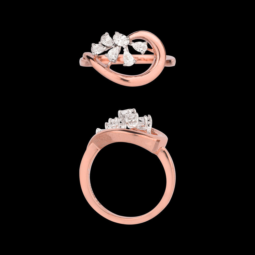 18K Two Tone Gold Diamond Ring - 0.38ct VS-SI-EF