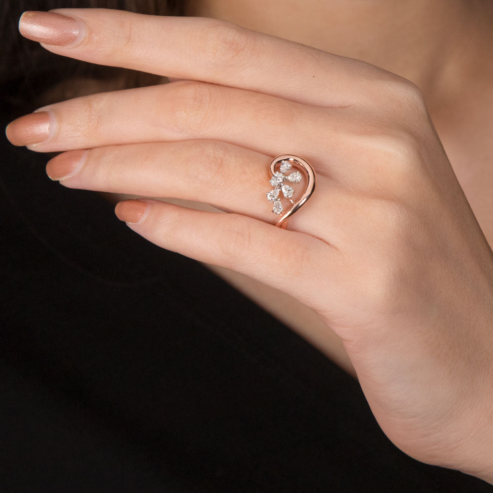 18K Two Tone Gold Diamond Ring - 0.38ct VS-SI-EF