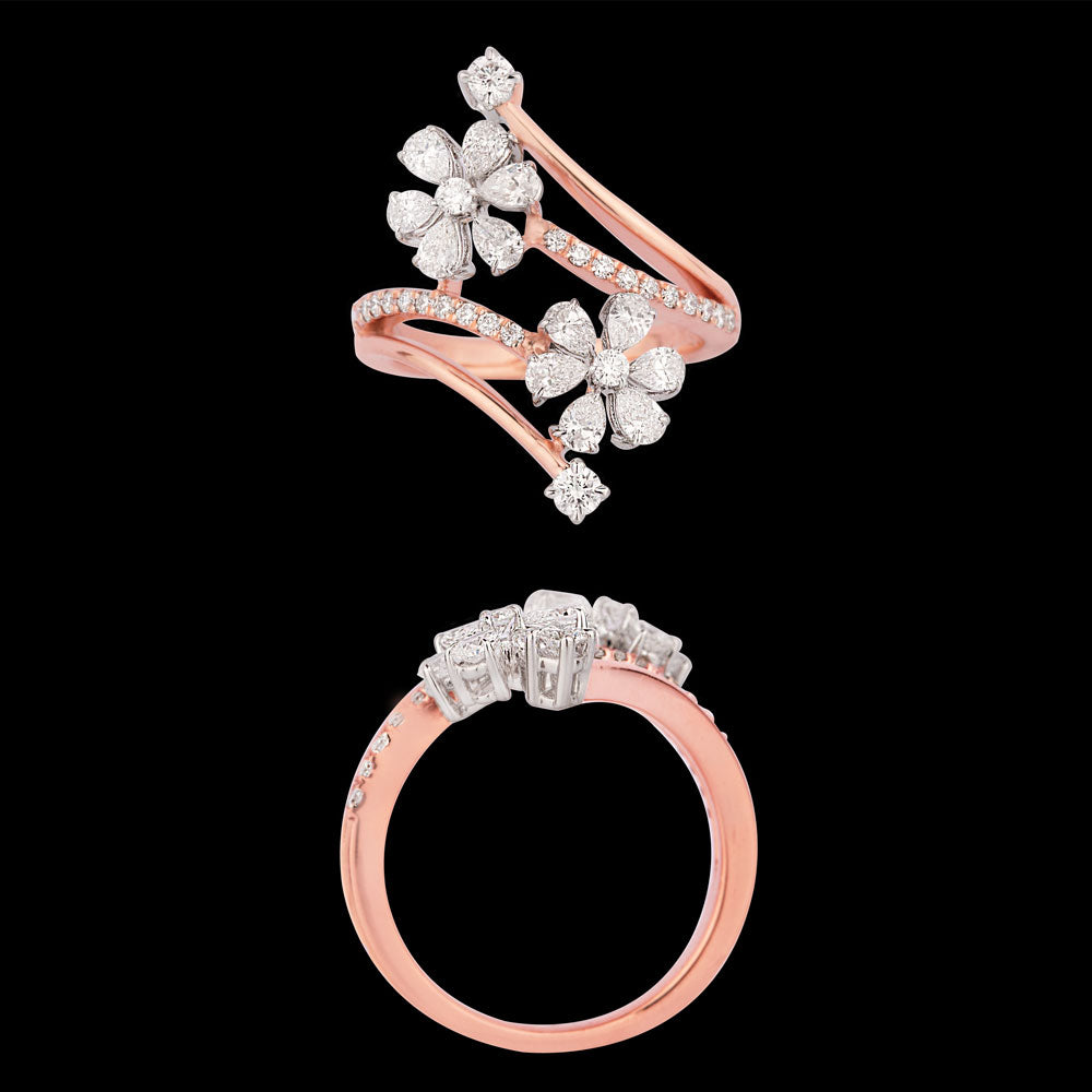 18K Two Tone Gold Diamond Ring - 1.166ct VVS-VS-EF