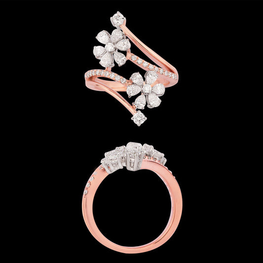 18K Two Tone Gold Diamond Ring - 1.166ct VVS-VS-EF