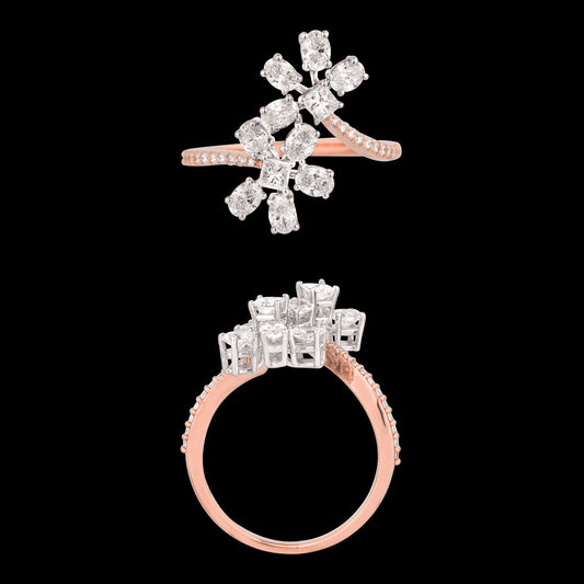 18K Two Tone Gold Diamond Ring - 1.225ct VS-SI-EF