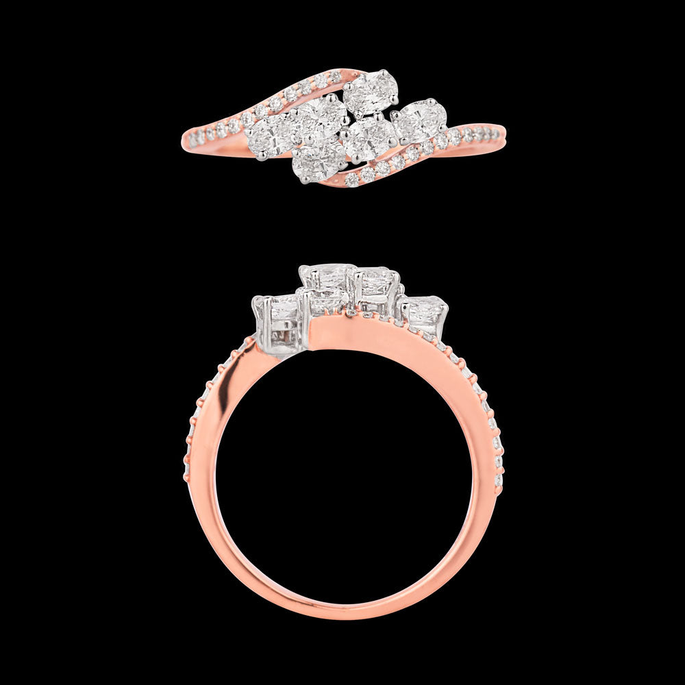 18K Two Tone Gold Diamond Ring - 0.683ct VS-SI-EF