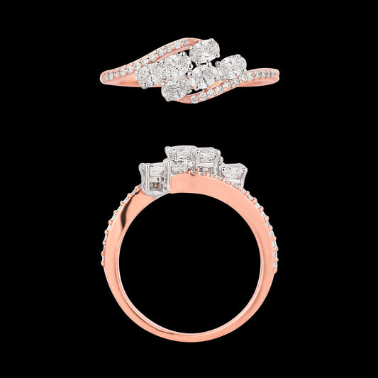 18K Two Tone Gold Diamond Ring - 0.683ct VS-SI-EF