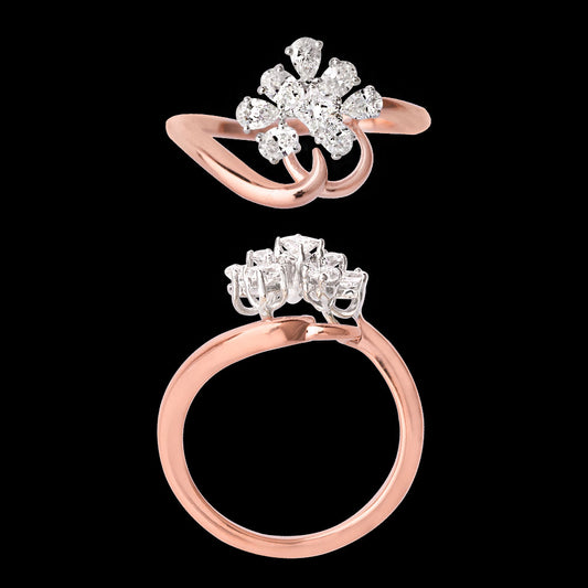 18K Two Tone Gold Diamond Ring - 0.6ct VVS-VS-EF