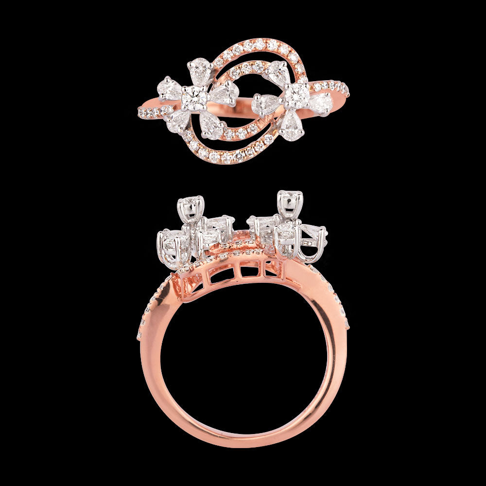 18K Two Tone Gold Diamond Ring - 0.76ct VVS-EF