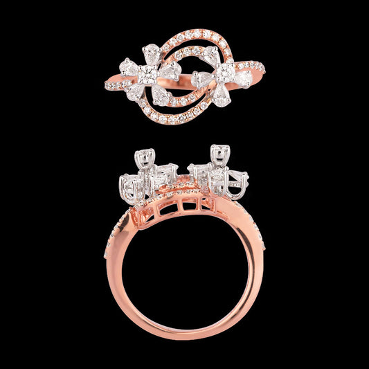 18K Two Tone Gold Diamond Ring - 0.76ct VVS-EF