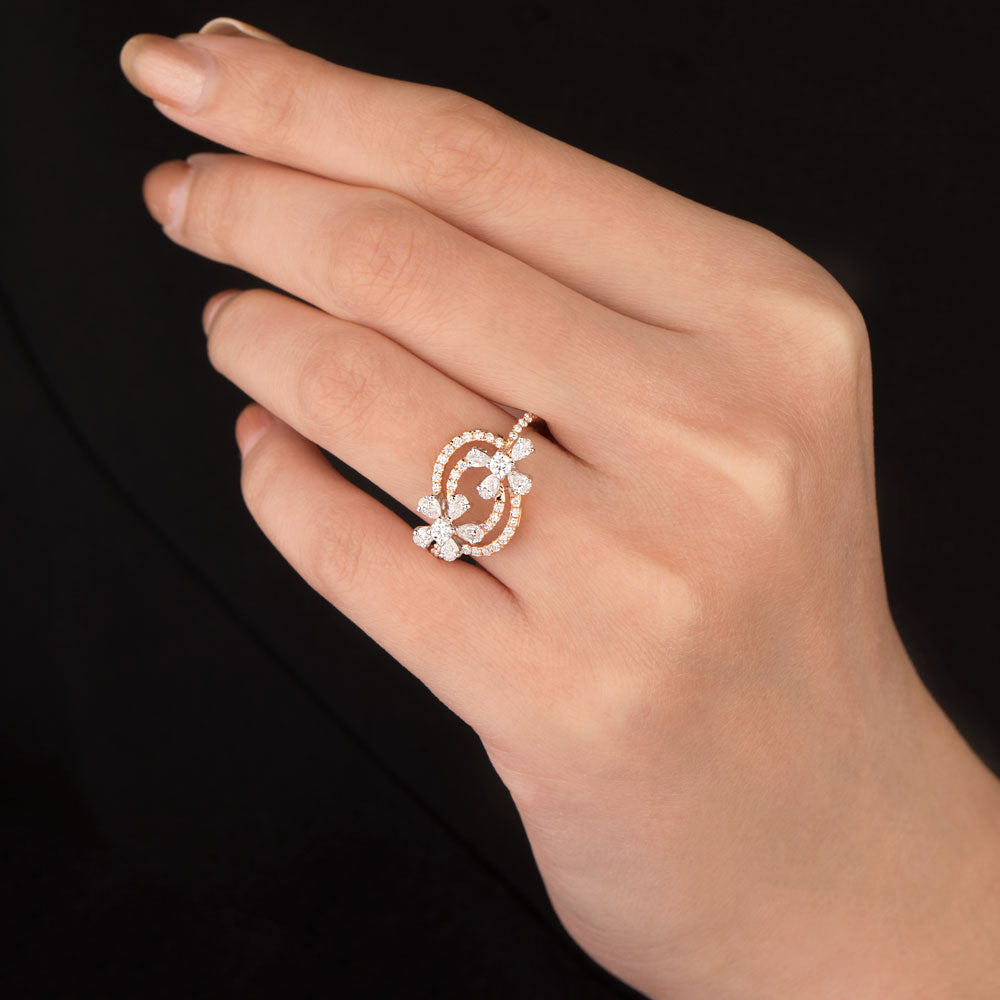 18K Two Tone Gold Diamond Ring - 0.76ct VVS-EF