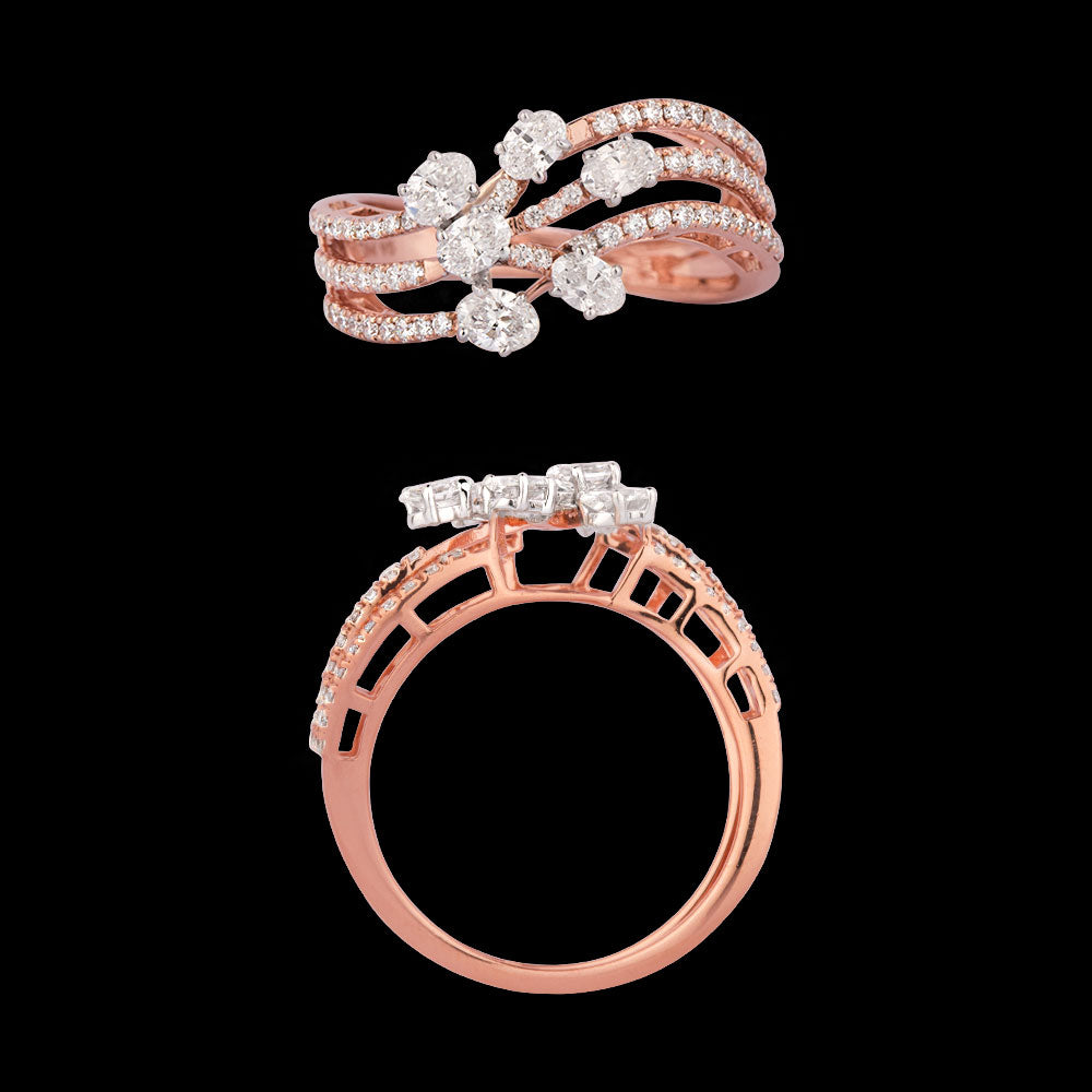 18K Two Tone Gold Diamond Ring - 1ct VVS-EF
